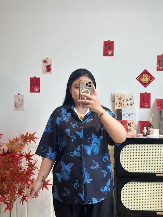 新中式男士蝴蝶水墨衬衫 #TC318