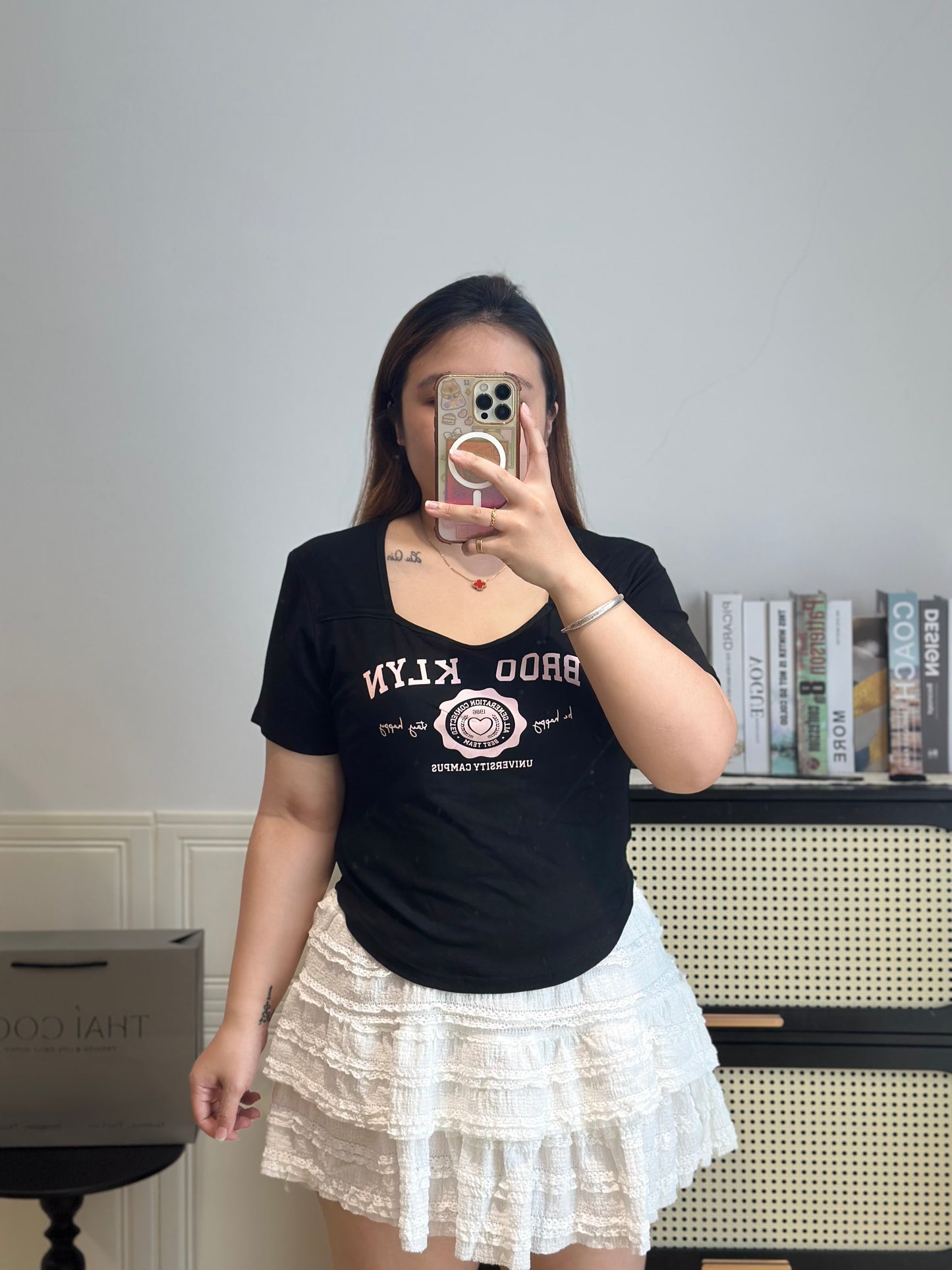 方领字母显瘦上衣 #TC281