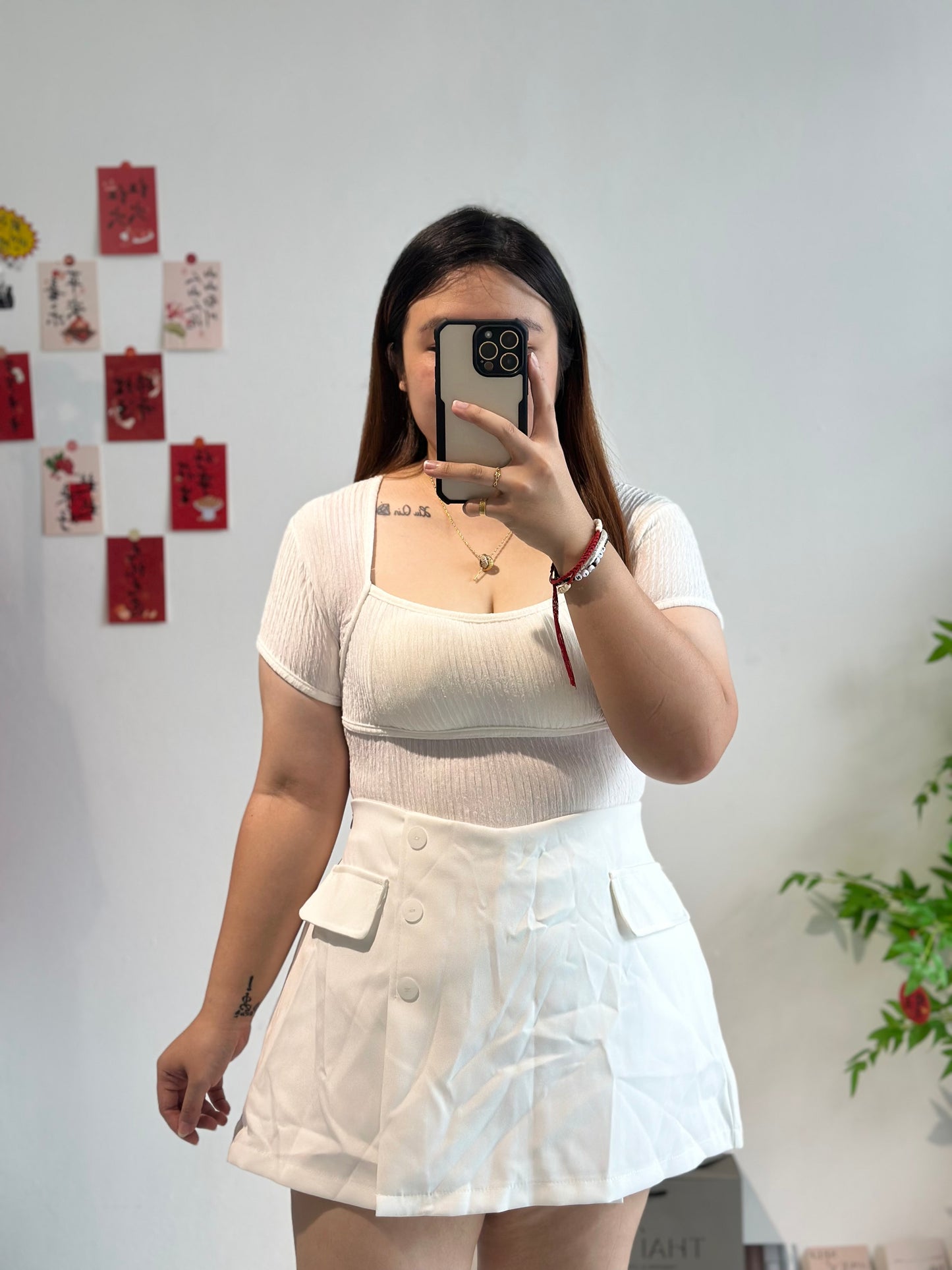 Talents假纽扣高腰裤裙 #TP03