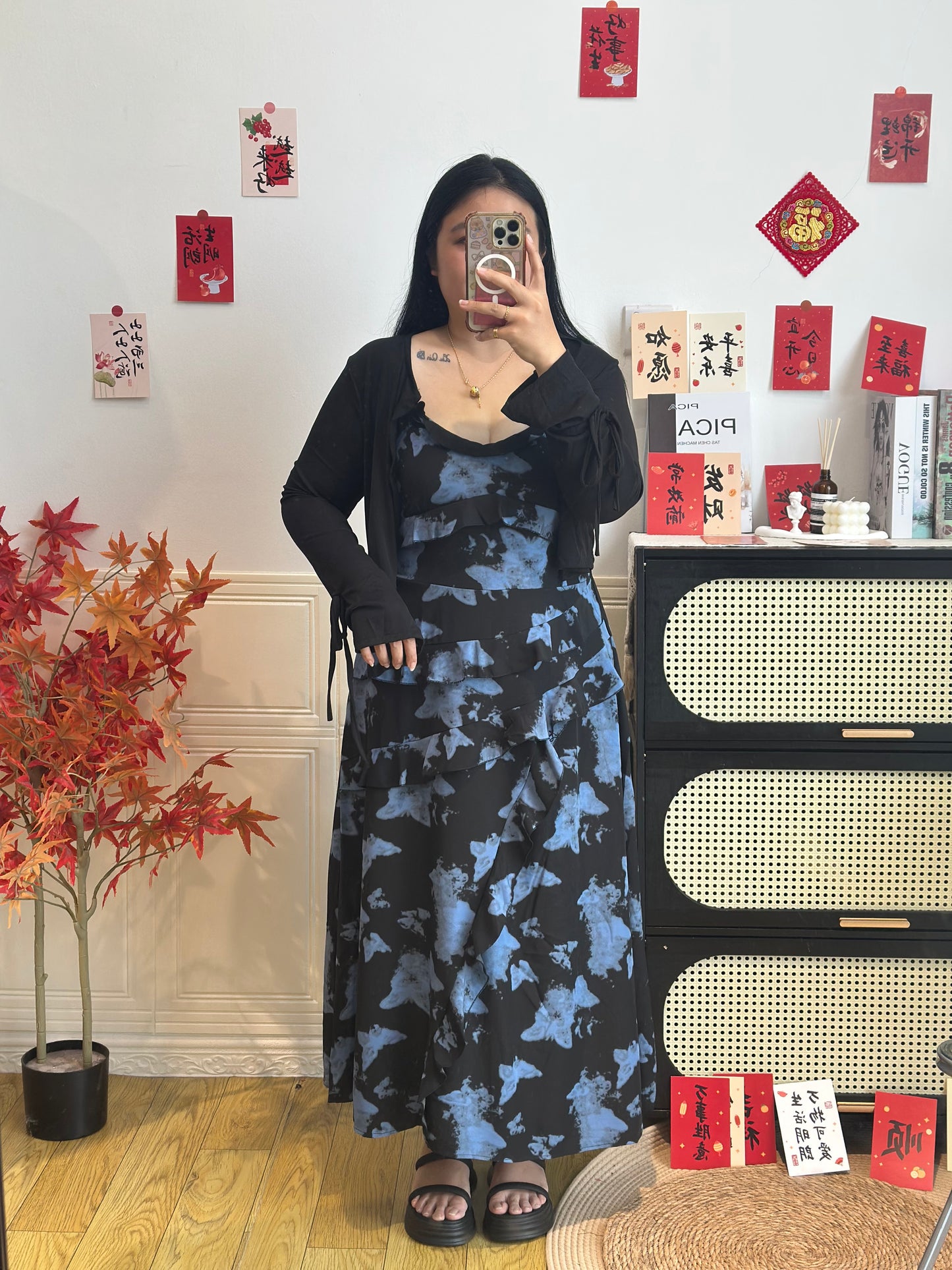 新中式蝴蝶水墨连衣裙 #TC317