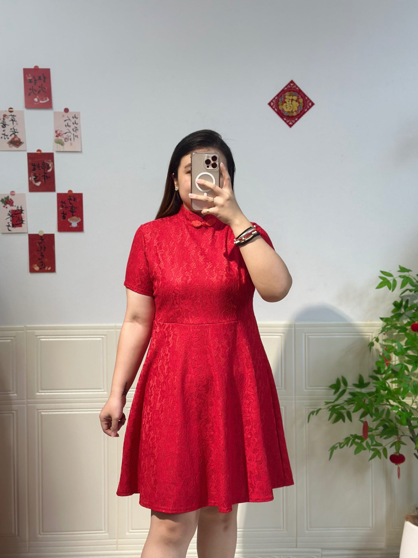 新中式蕾丝旗袍 #TC218