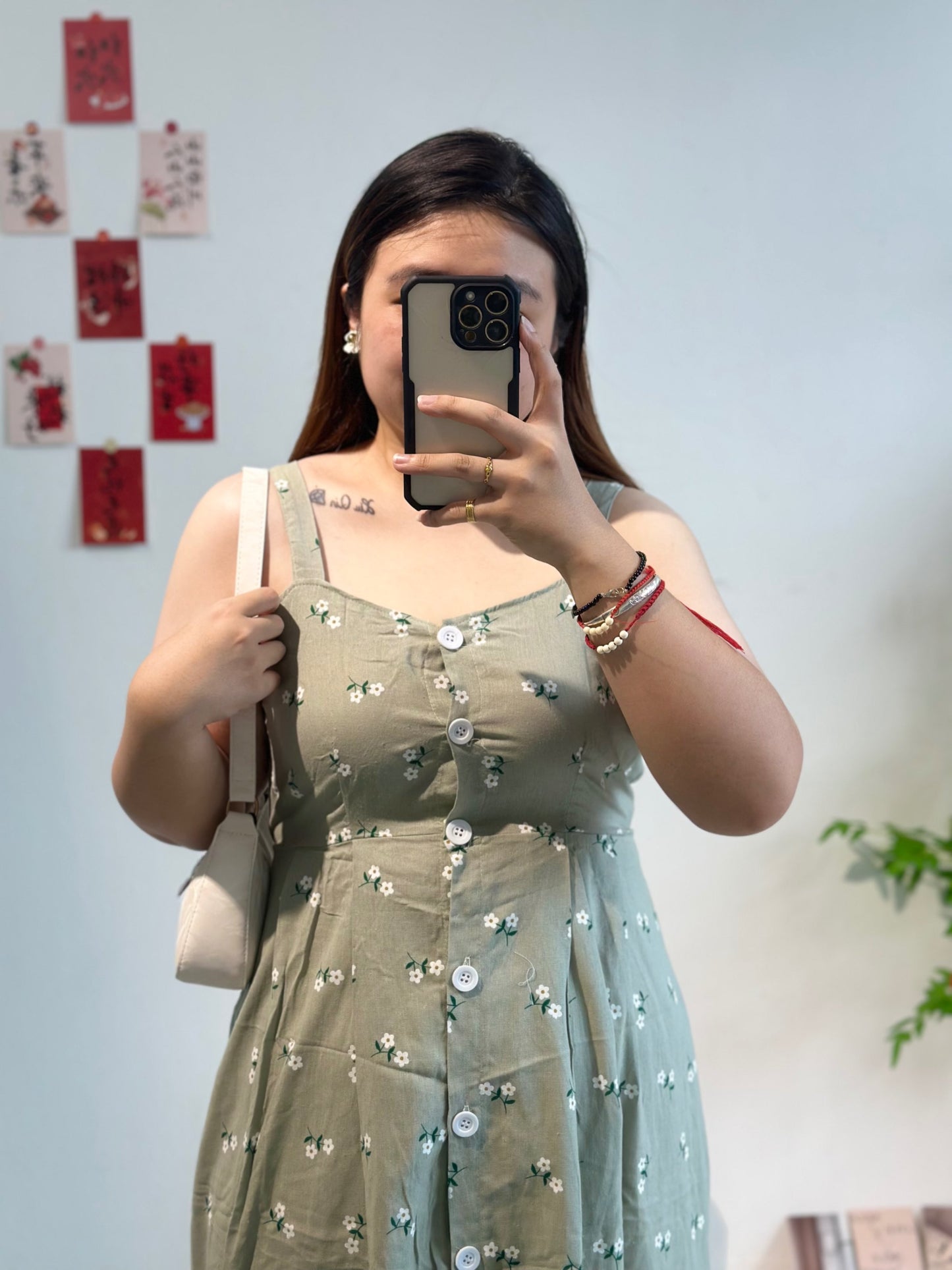 碎花吊带连衣长裙 #TC124