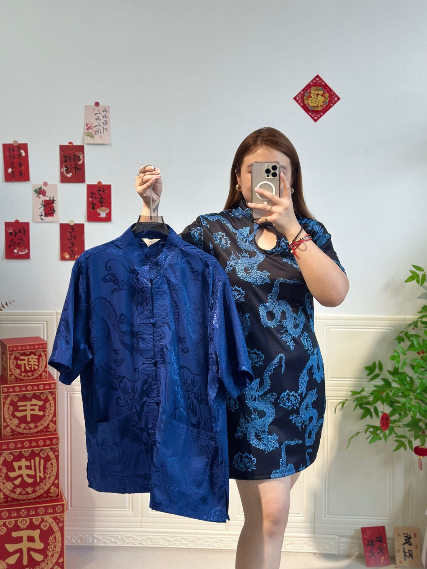 男士唐装龙纹冰丝上衣 #TC210