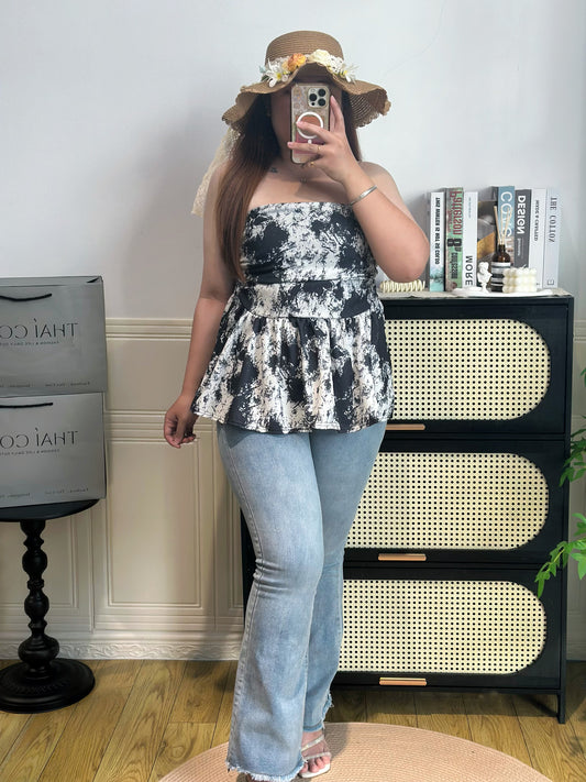 高腰喇叭牛仔裤 #TC292